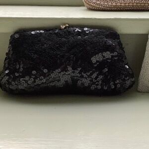 Black sequin clutch
